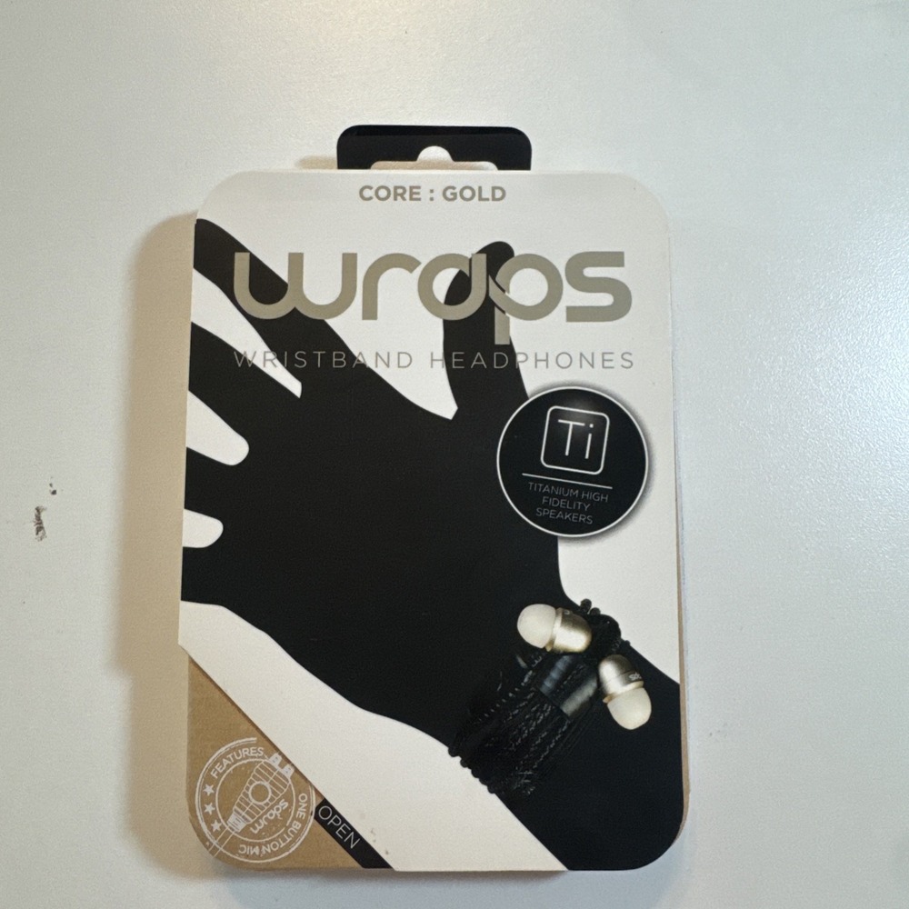 Earbuds WRAPS - Wristband Headphones (Gold) NWT